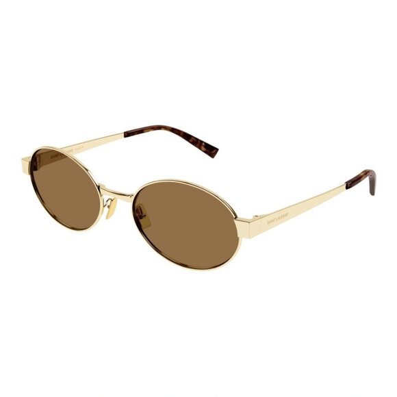 NWT SAINT LAURENT WOMEN GOLD SUNGLASSES - Picture 2 of 5